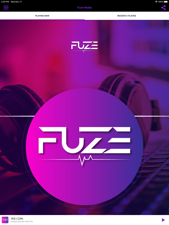 Fuze Radio iPad screenshot 1 - Music app