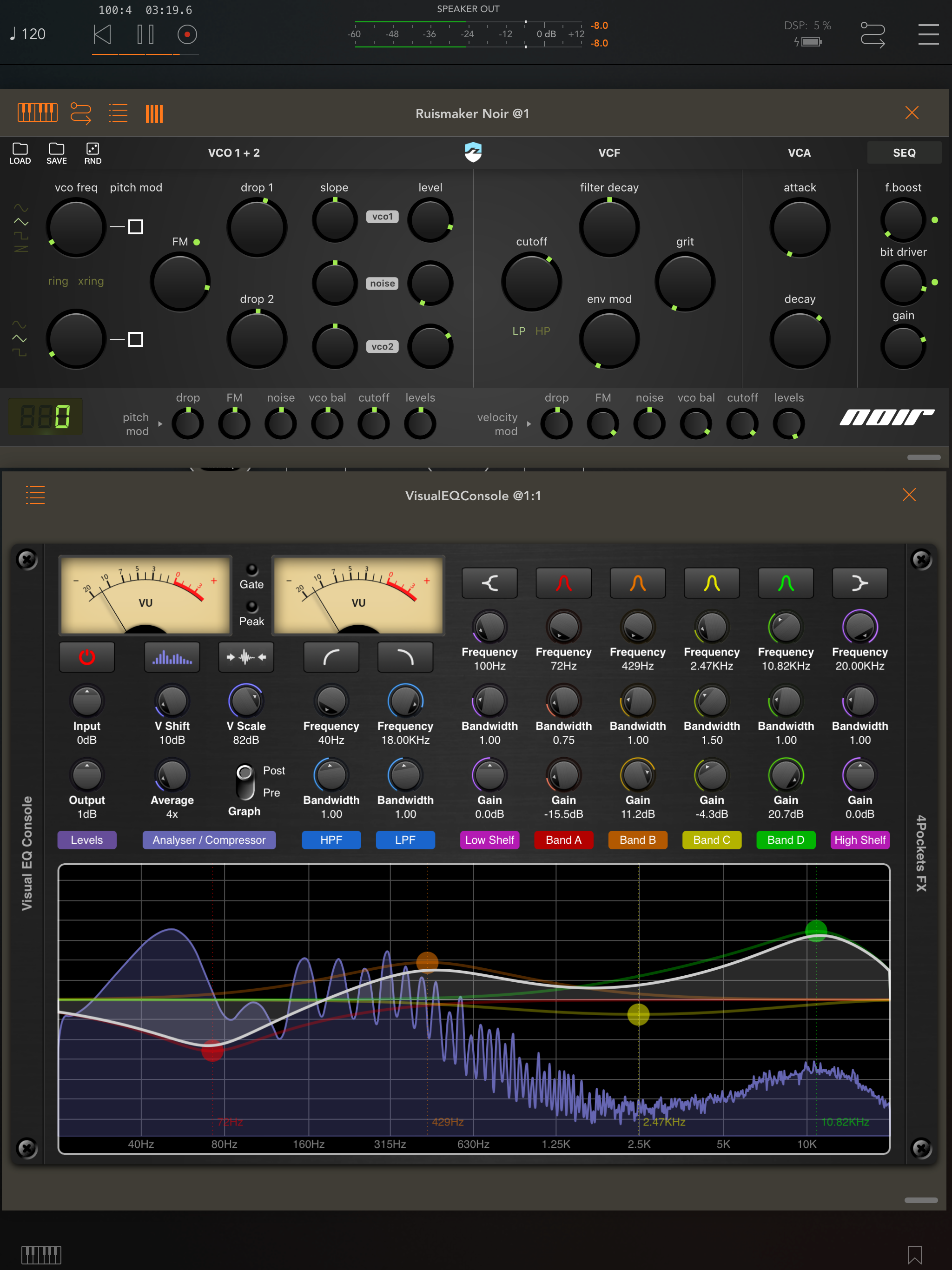 Visual EQ Console AUv3 Plugin