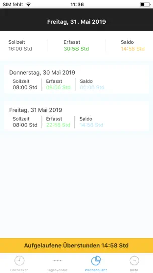Screenshot von Staff Times - My Time auf dem iPhone 4
