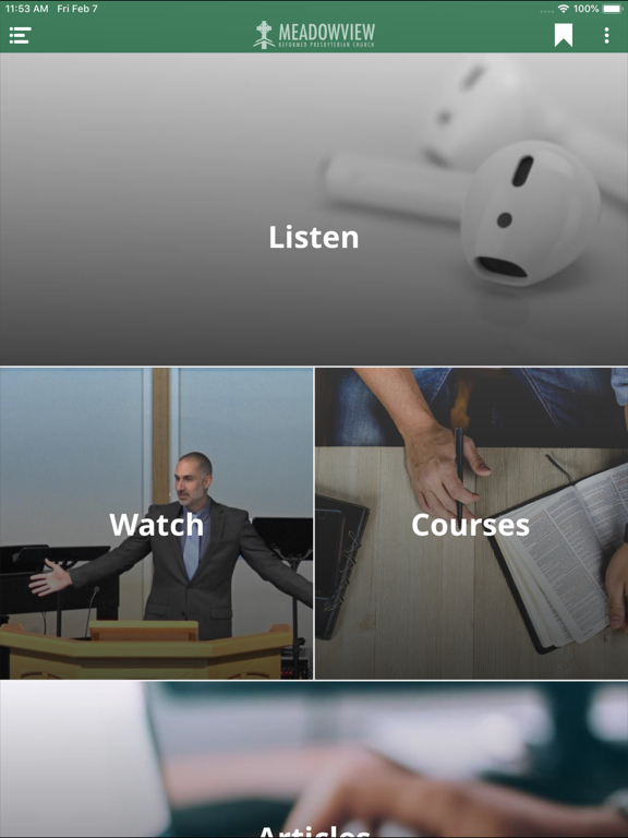 Meadowview Reformed PCA iPad screenshot 3 - Book app