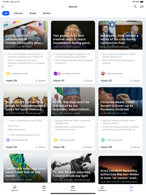 Sprinklr iPad screenshot