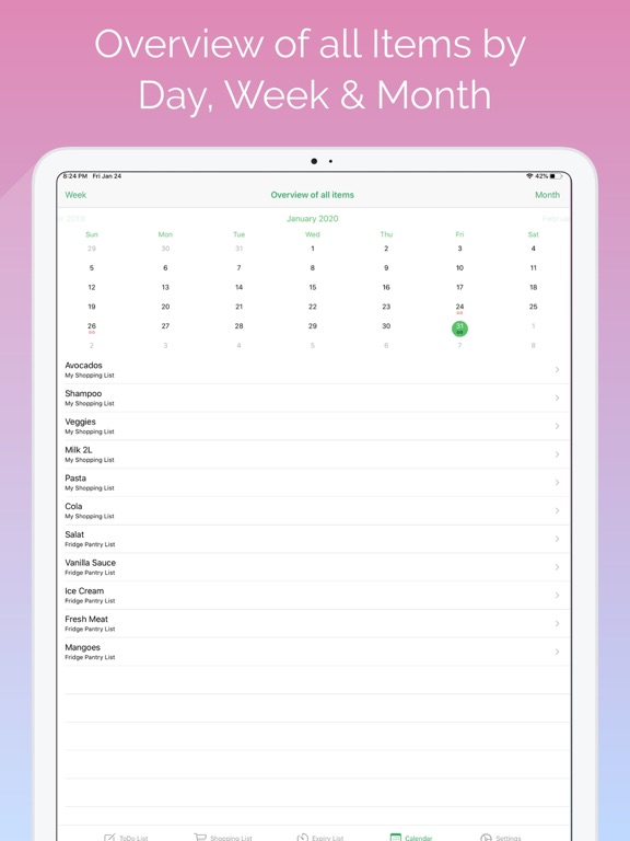 ELists iPad screenshot