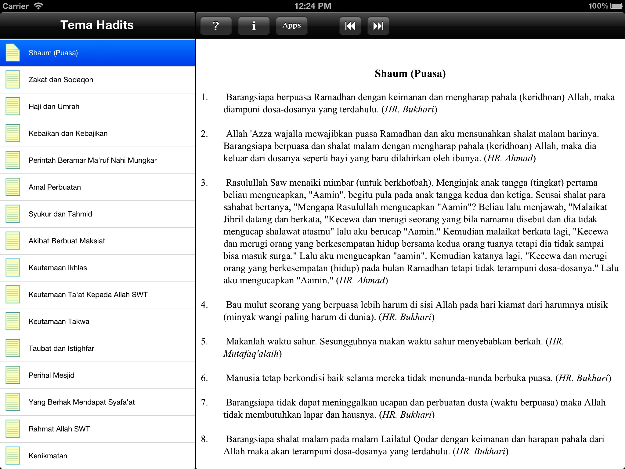 Paket Hadits for iPad screenshot 4