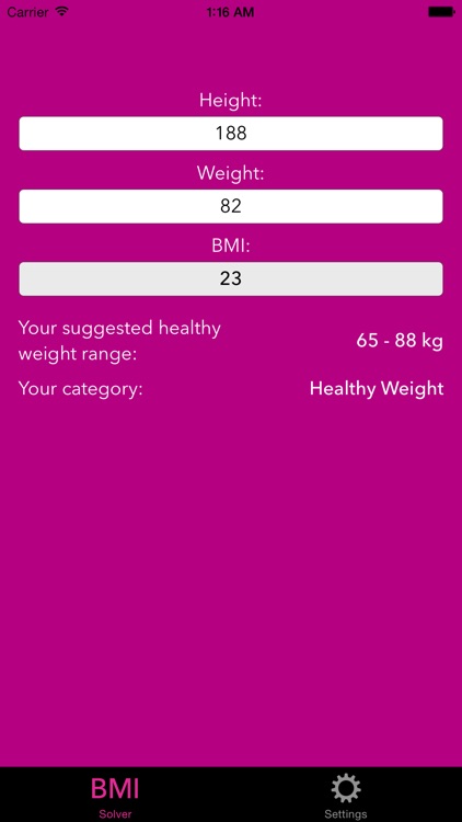 Body Mass Index Calculator BMI