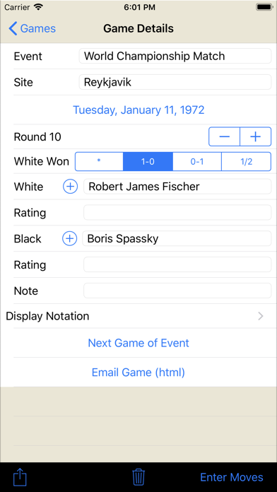 Chess Score Pad Screenshot