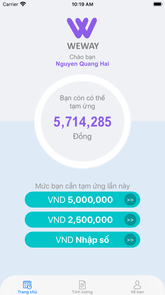 #4. WeWay – Ứng lương khi bạn cần (iOS) Podle: Hoan Tran
