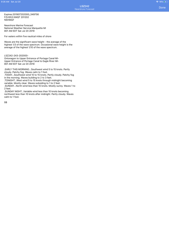 Nearshore iPad screenshot 4 - Weather app