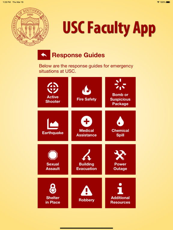 USC Faculty App iPad screenshot