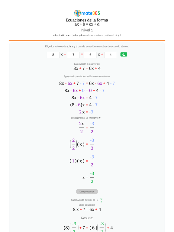 Screenshot #4 pour Ecs. ax+b=cx+d