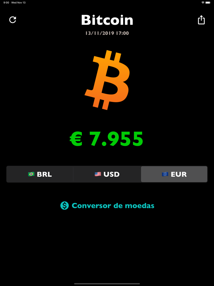 Preço Bitcoin price BTC rate