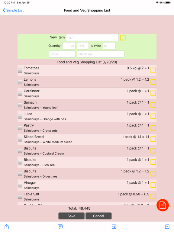 Simple List iPad screenshot 2 - Productivity app