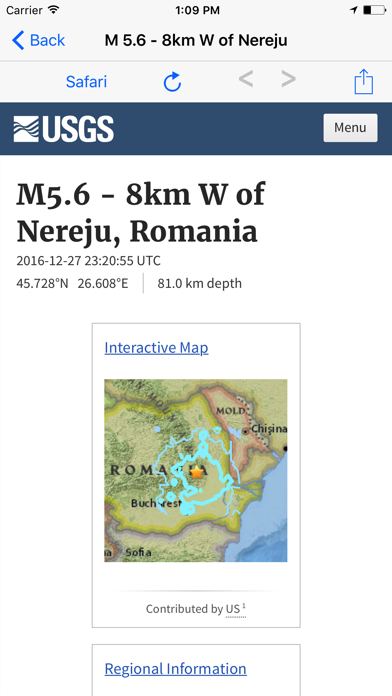Earthquake M4.5+ Screenshot