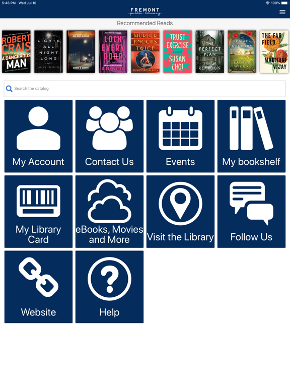 Fremont Library iPad screenshot 1 - Education app
