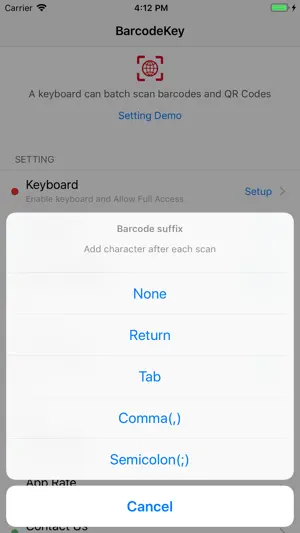 Barcode Keyboard - BarcodeKey screenshot 4