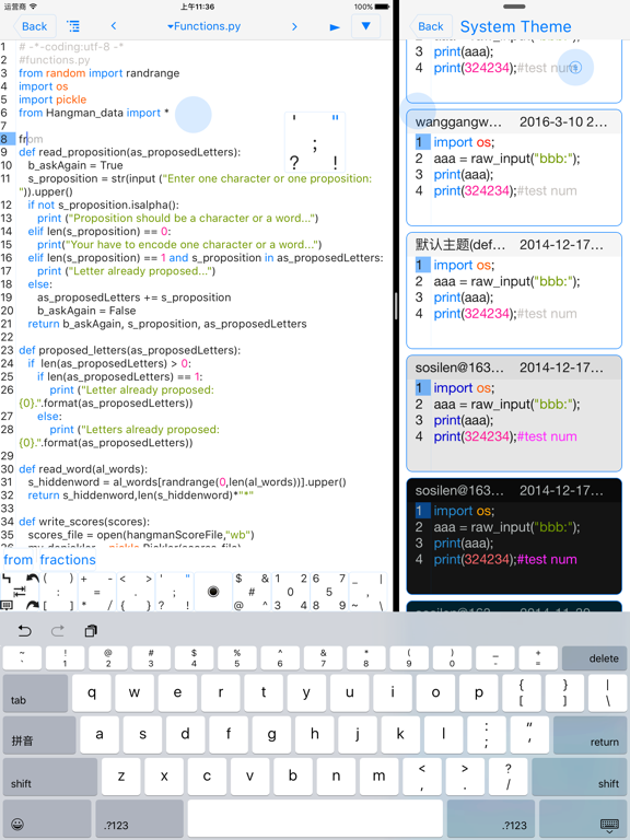 Screenshot #6 pour pythoni-run code,autocomplete