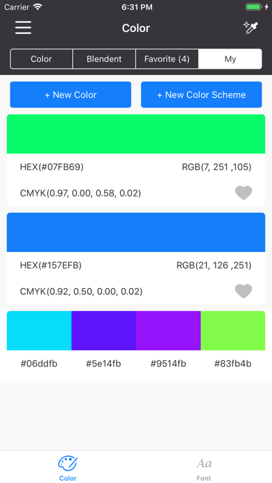 Color & Font Screenshot