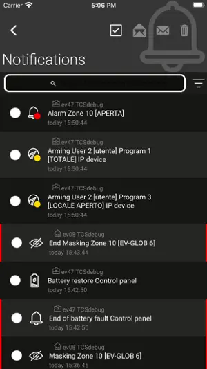 Tecnoalarm evolution screenshot 3