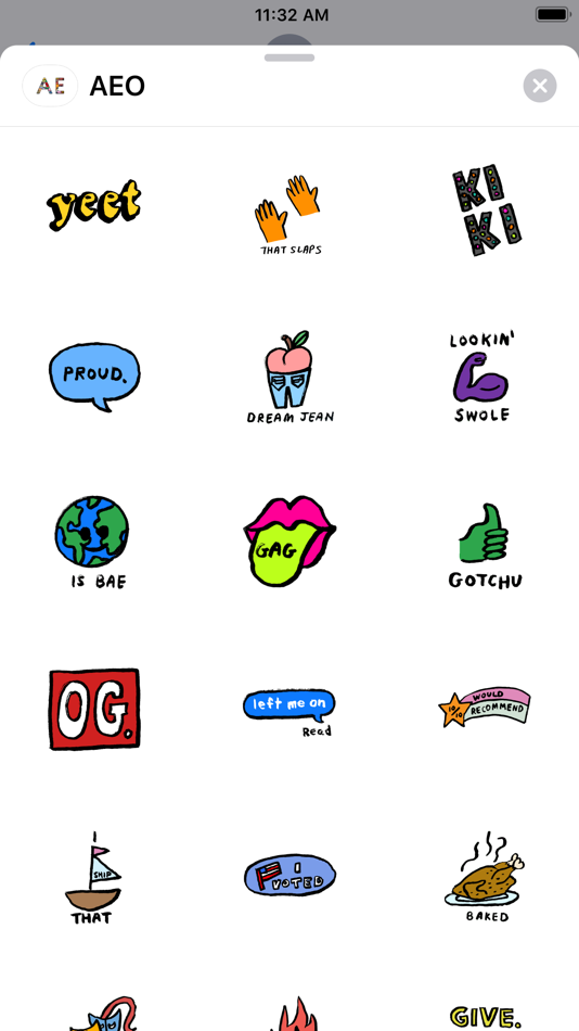#1. AE Stickers (iOS) 由: American Eagle Outfitters