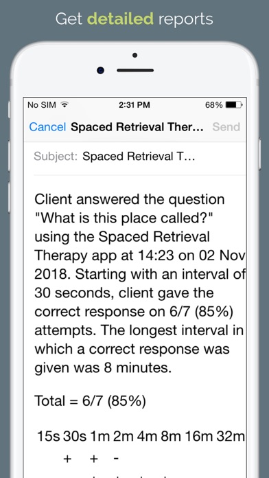 Spaced Retrieval Therapy Screenshot