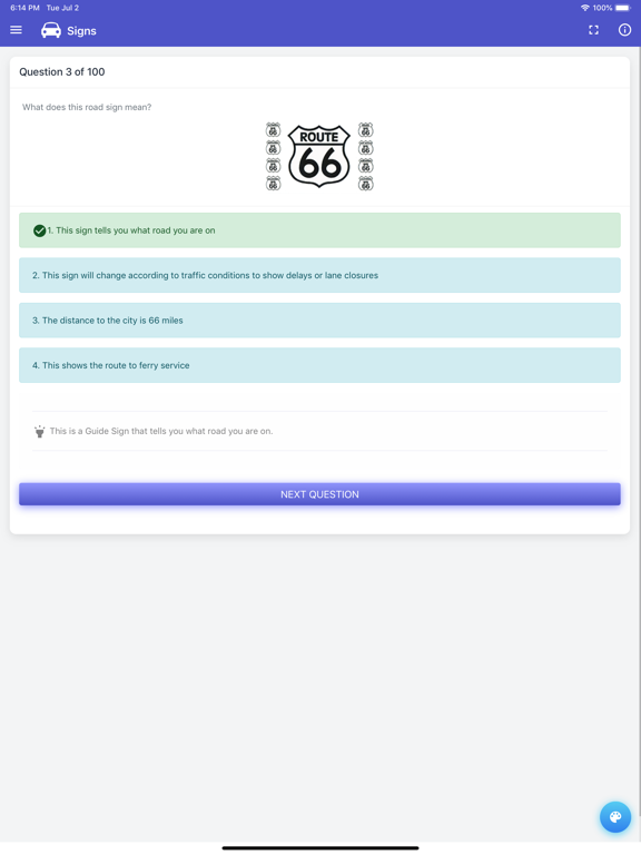 Connecticut DMV Practice Exam iPad screenshot