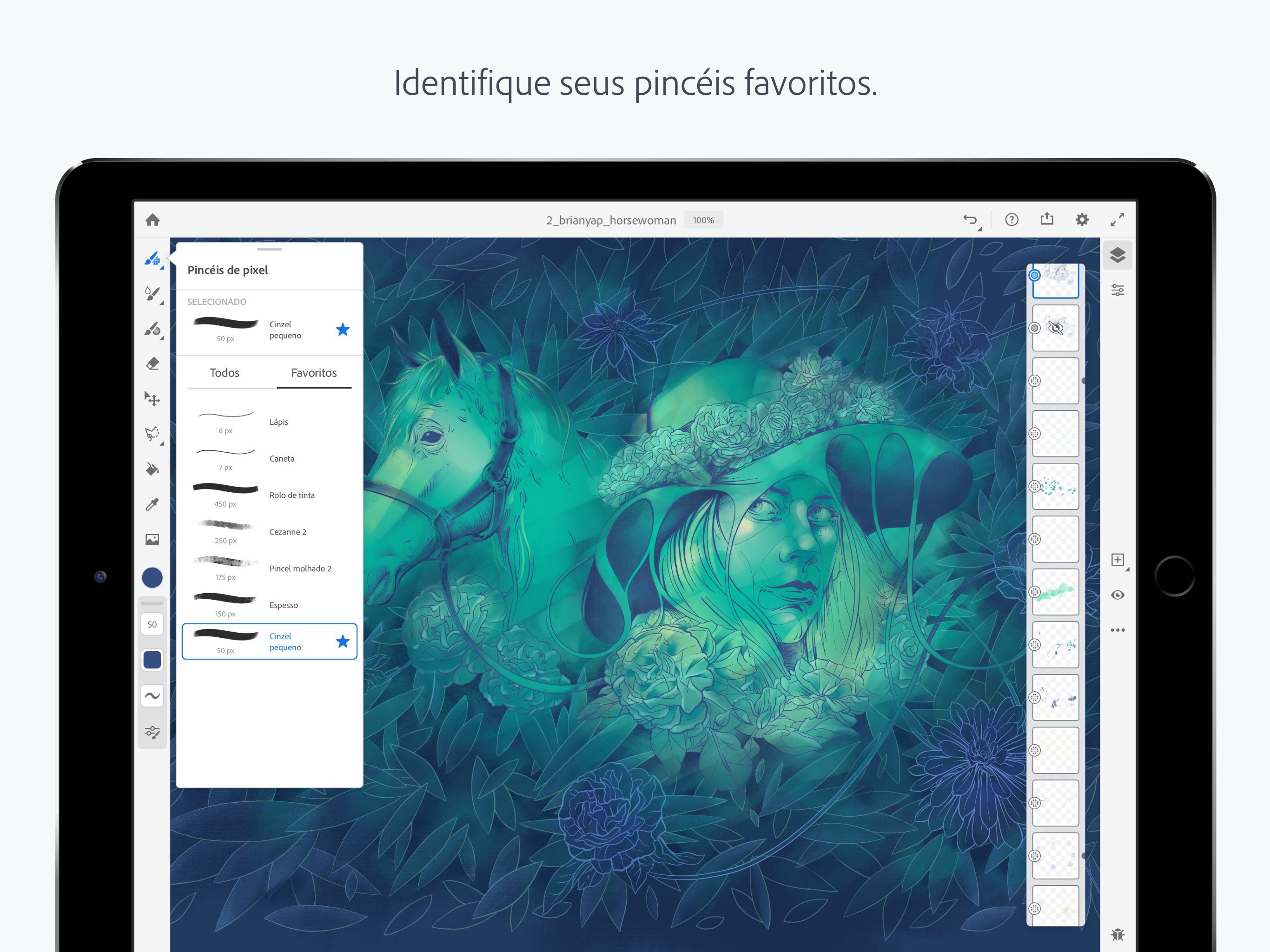 Screenshot do app Adobe Fresco - Desenhe e pinte