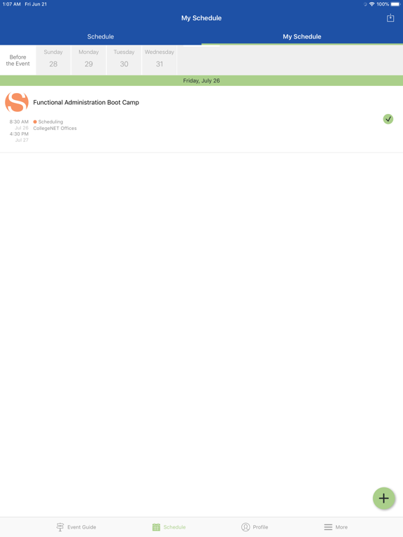 CollegeNET User Conference iPad screenshot