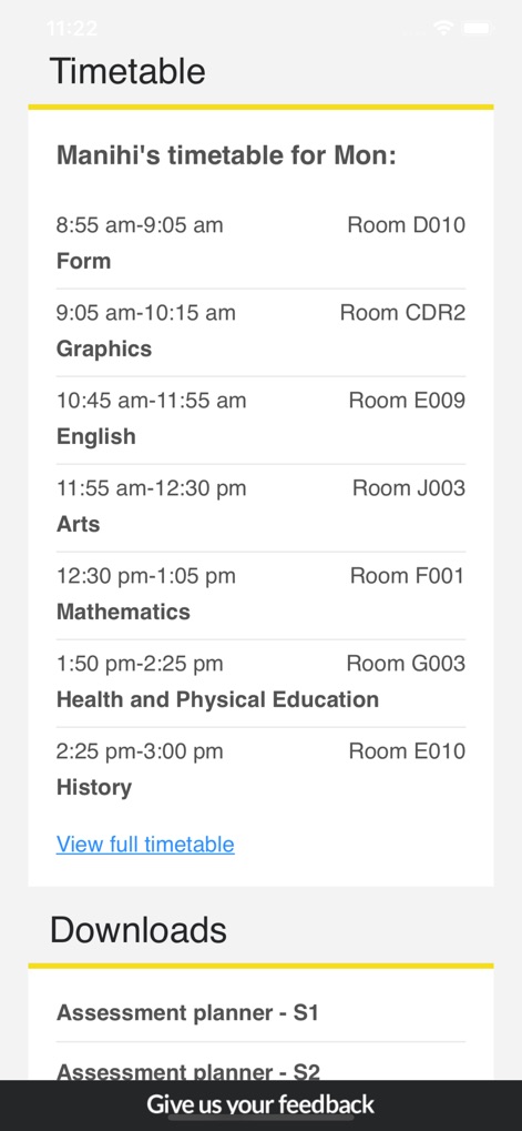 QParents - qparents-student-timetable