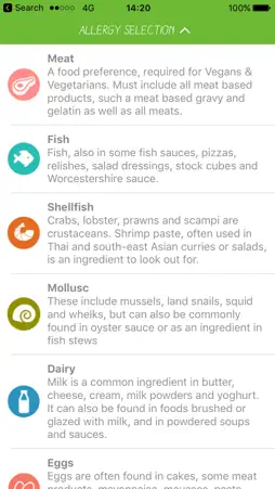 Allergy Menu screenshot 3