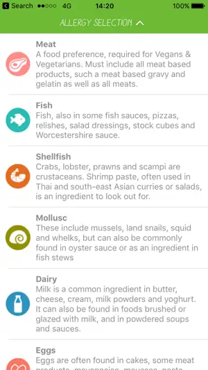 Allergy Menu screenshot 3