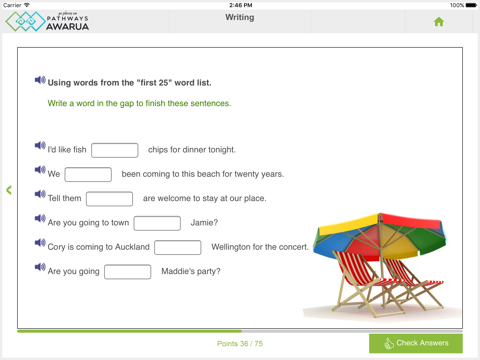 Pathways Awarua: Writing screenshot 4