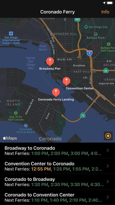 Coronado Ferry iPhone screenshot 4 - Travel app