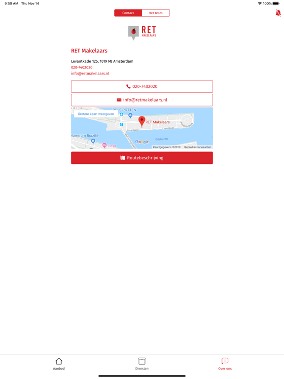 RET Makelaars iPad screenshot