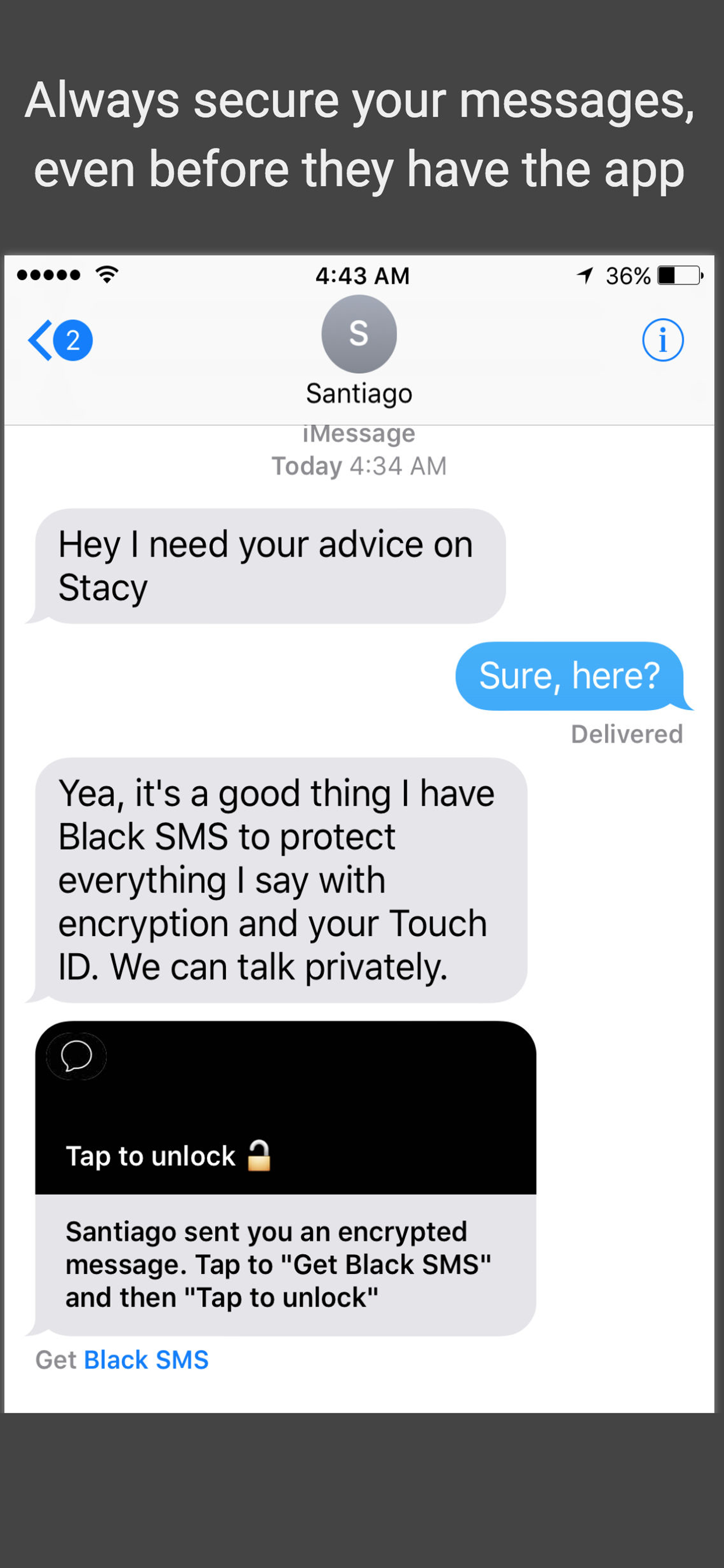 Black SMS - Protected Texts
