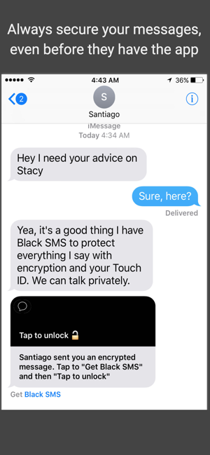 ‎Black SMS - Protected Texts Screenshot