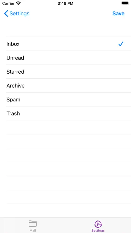 Capture d'écran 3 sur 5 de MiniMail for Yahoo Mail