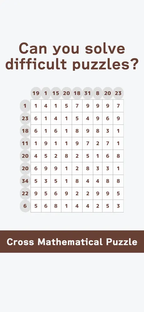 Cross Mathematical Puzzle