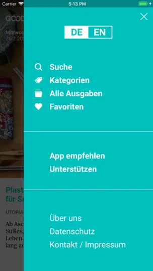 Screenshot von Good News App auf dem iPhone 2