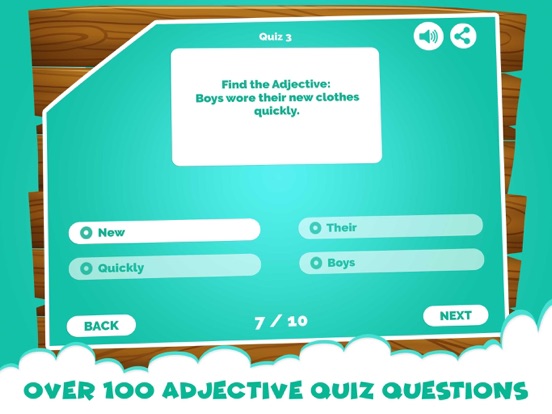 Learning Adjectives Quiz Games iPad screenshot
