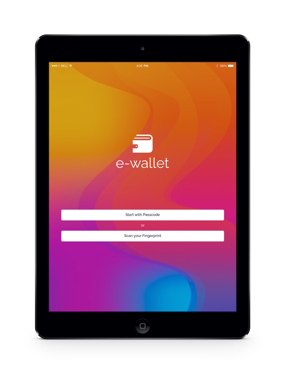 e-wallets iPad screenshot