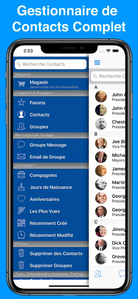 A2Z Contacts et Groupes