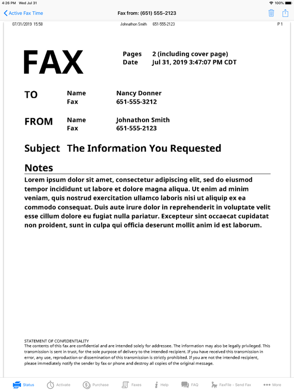 FaxReceive - receive fax app iPad screenshot 7 - Business app