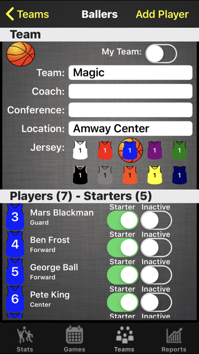 Ballers Basketball Quick Stats Screenshot