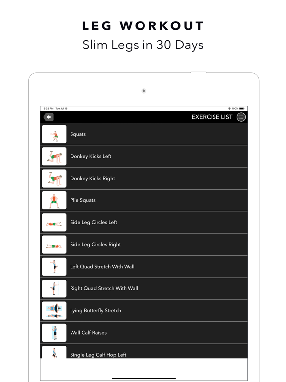 LegFit - Leg Workout Trainer iPad screenshot
