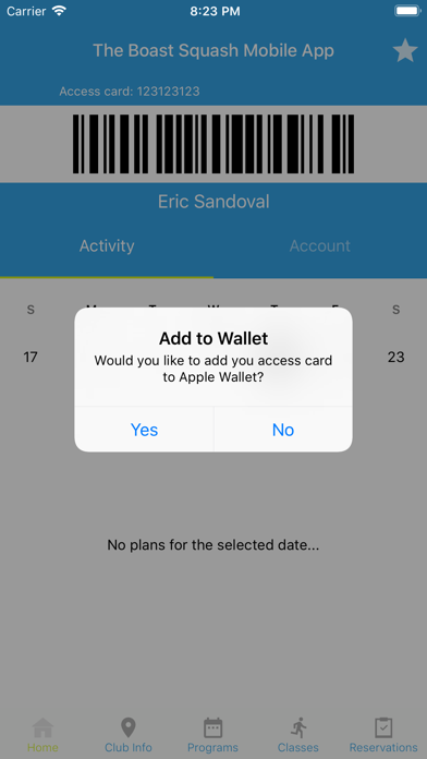 The Boast Squash App Screenshot