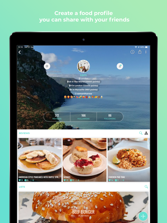 Eaten - The Food Rating App iPad screenshot 6 - Food & Drink app