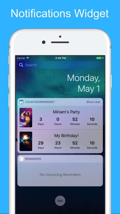 Countdown to an event day app Screenshot