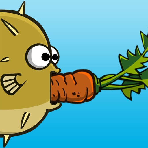 Puffer Fish Eating Carrot Icon