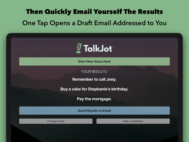 ‎TalkJot – Voice-to-Email Notes Screenshot