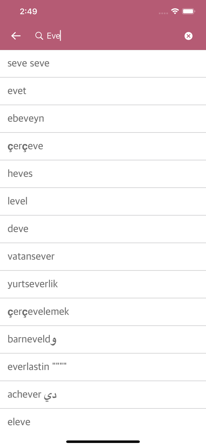 Turkish Arabic Dictionary