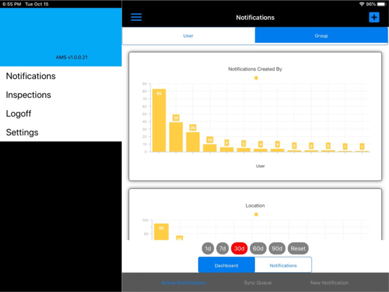 Asset Management System iPad screenshot
